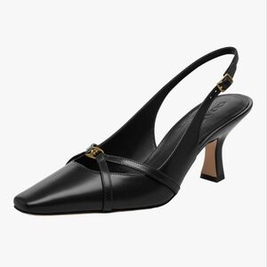 Coach Rowyn Black Slingback Heels, Size 9